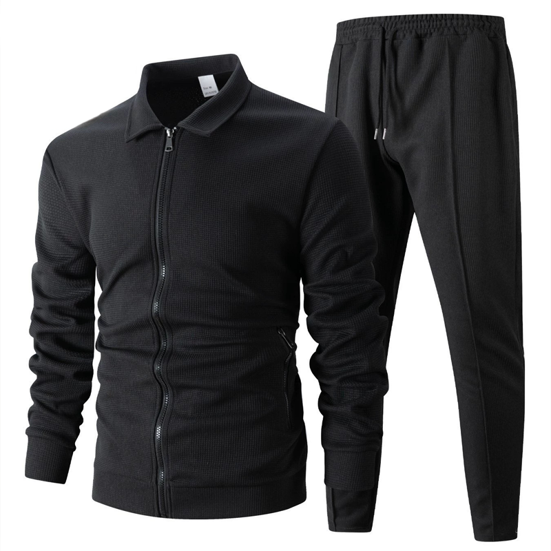 Men’s Stylish Lapel Jacket & Jogger Pants 2-Piece Set