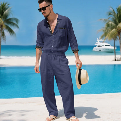 Men’s Casual Loose Shirt & Pants 2-Piece Set