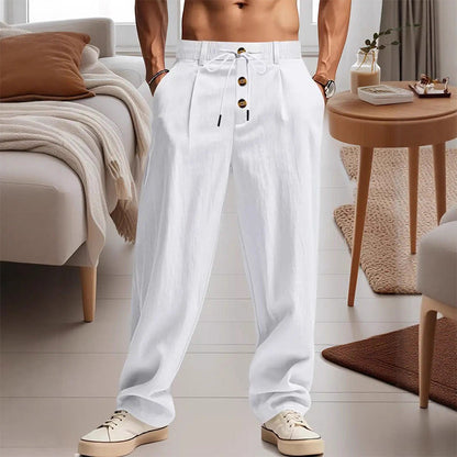 Men's Casual Straight-Leg Drawstring Pants