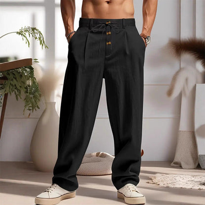 Men's Casual Straight-Leg Drawstring Pants