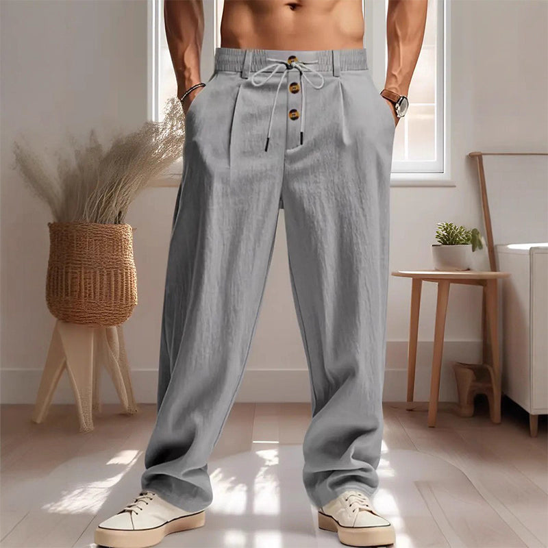 Men's Casual Straight-Leg Drawstring Pants