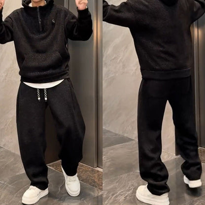 Men’s Stylish Hoodie & Wide Leg Pants 2-Piece Set