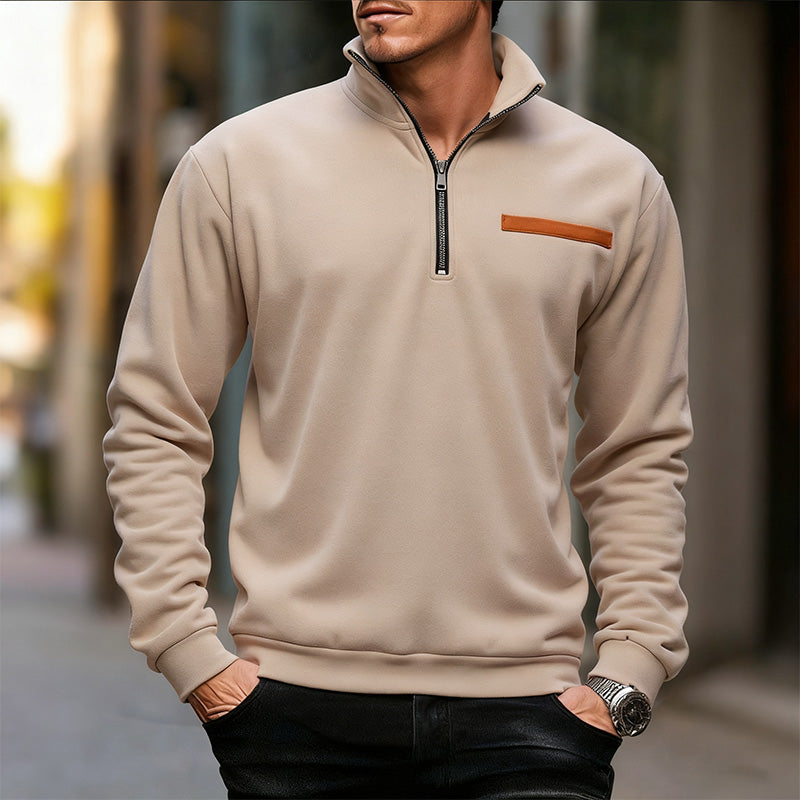 🔥Limited-time offer-Men's Stylish Half Zip Long Sleeve Tops
