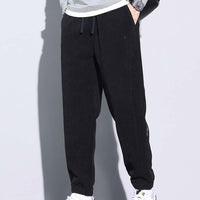 Men's Tapered Drawstring Corduroy Pants with Pockets