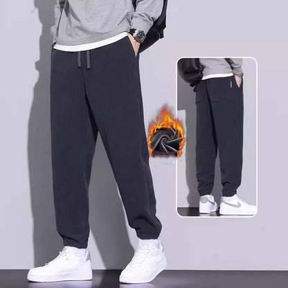 Men's Tapered Drawstring Corduroy Pants with Pockets