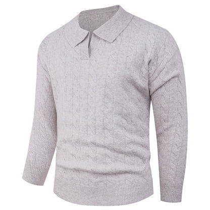 Men's Casual Lapel Knit Sweater